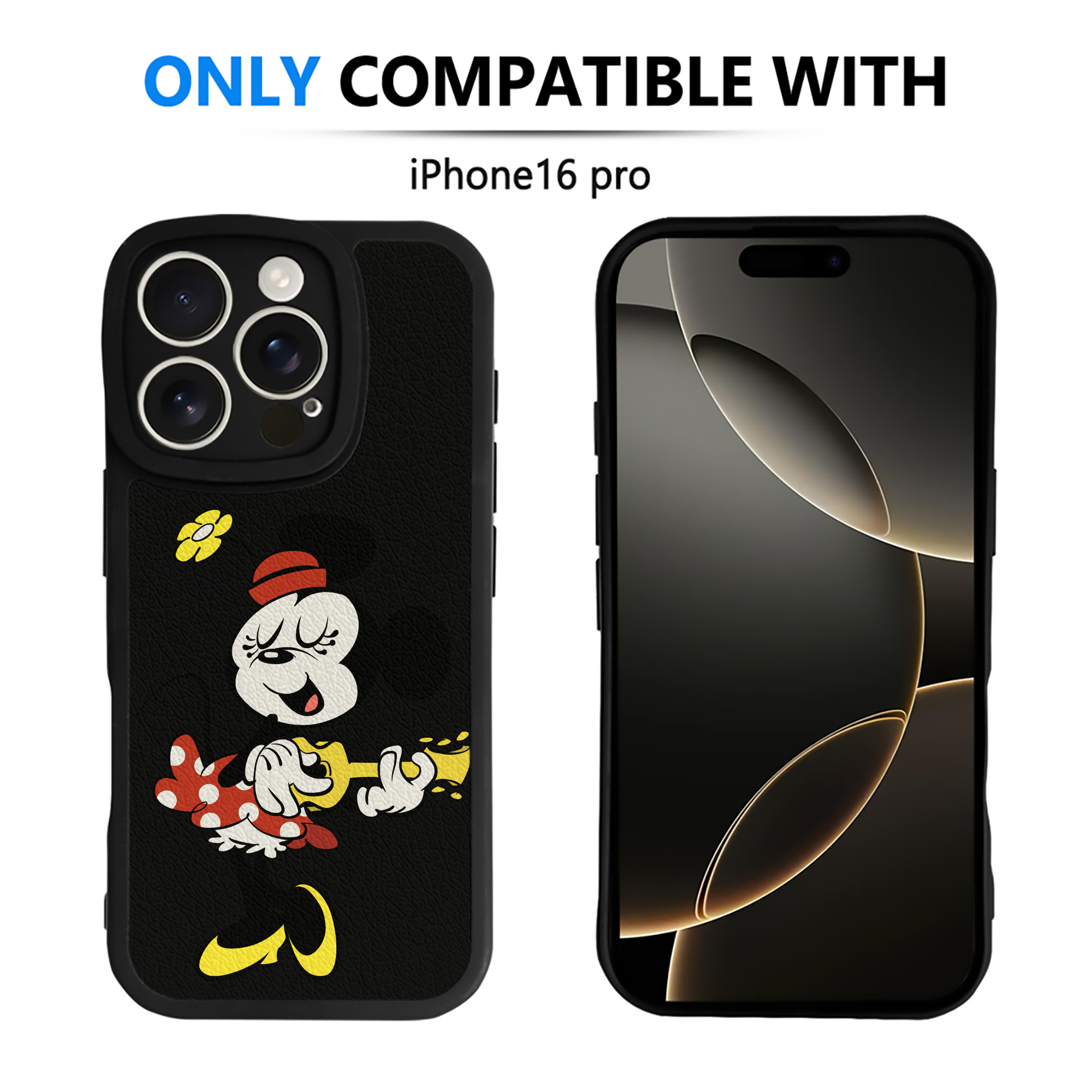 （画像用） ミッキーマウス Mickey Mouse 【iPhone 16シリーズ対応】シリコンスマホケース（レザー調） 材質：シリコン